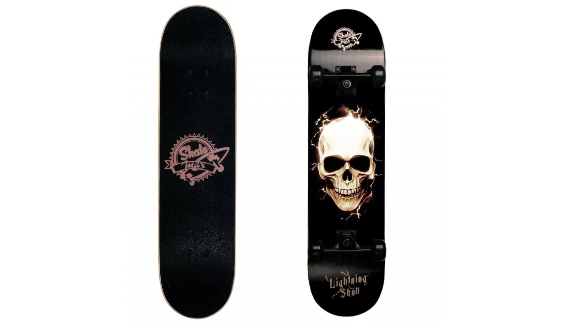 SKATEMAX Skateboard Lightning Skull