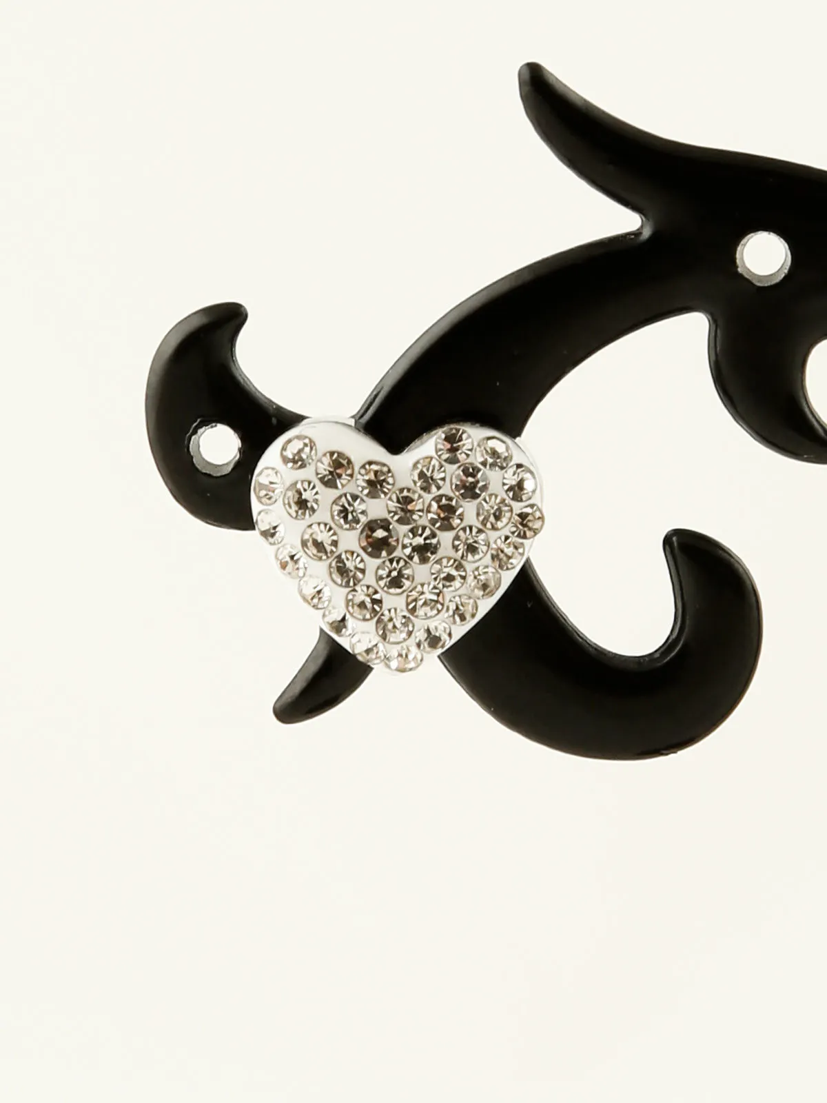Solada Boucle d'oreille coeur avec strass