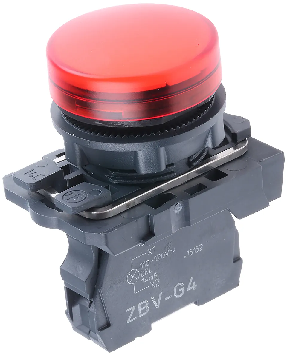 Spia XB5AVG4, LED universale, foro 22mm, Montaggio a pannello, , IP66, IP67