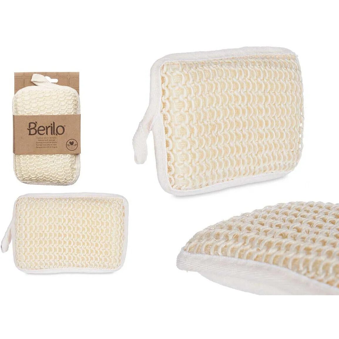 Spugna da bagno naturale a treccia fine