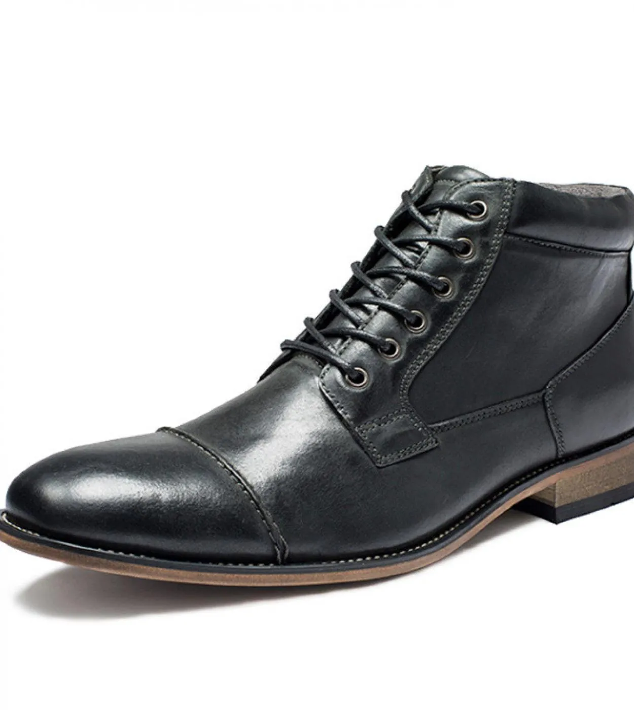 Stivaletti casual in pelle marrone da uomo Stivaletti in pelle marrone da uomo 2023 Inverno Nuovo