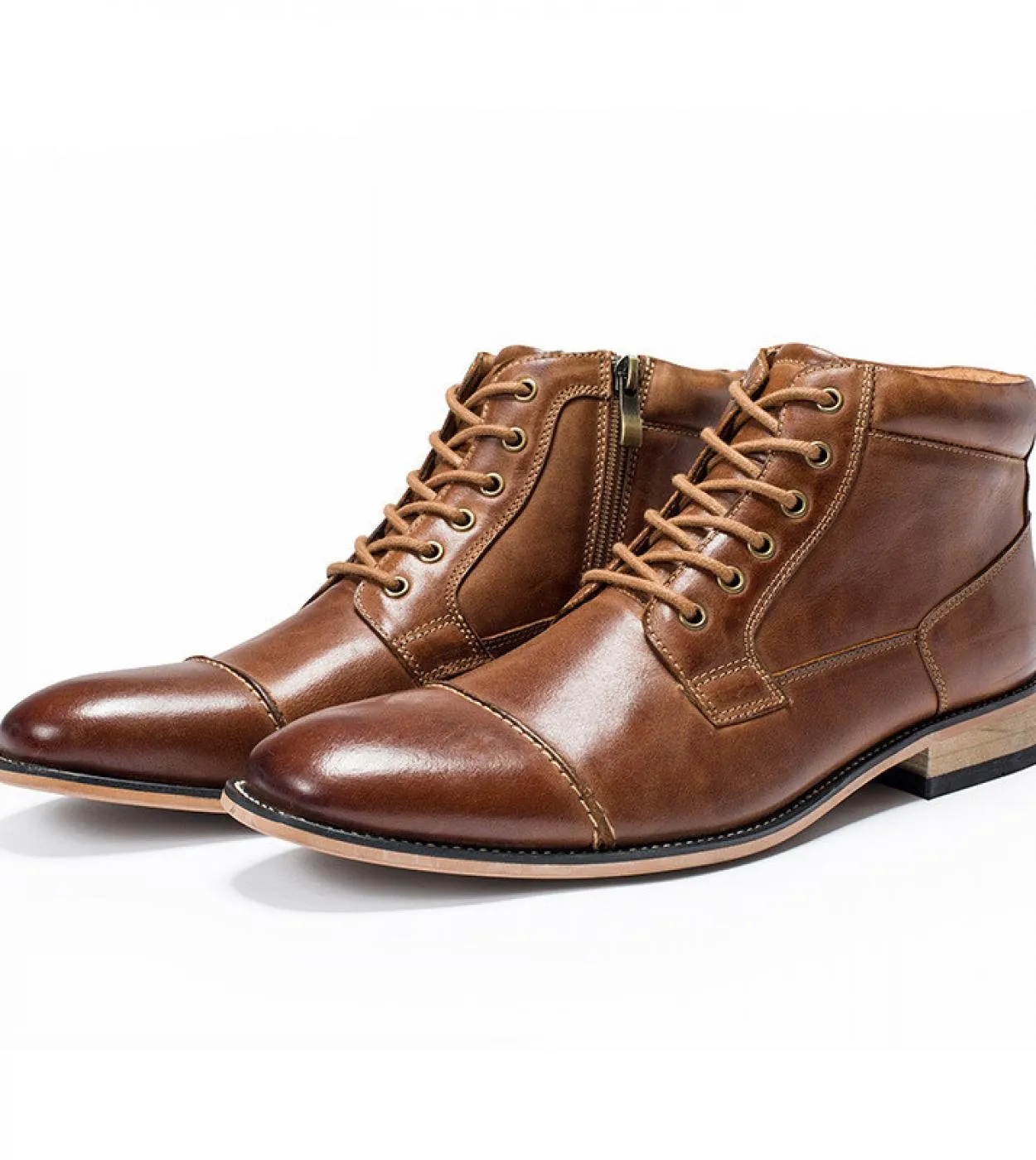 Stivaletti casual in pelle marrone da uomo Stivaletti in pelle marrone da uomo 2023 Inverno Nuovo