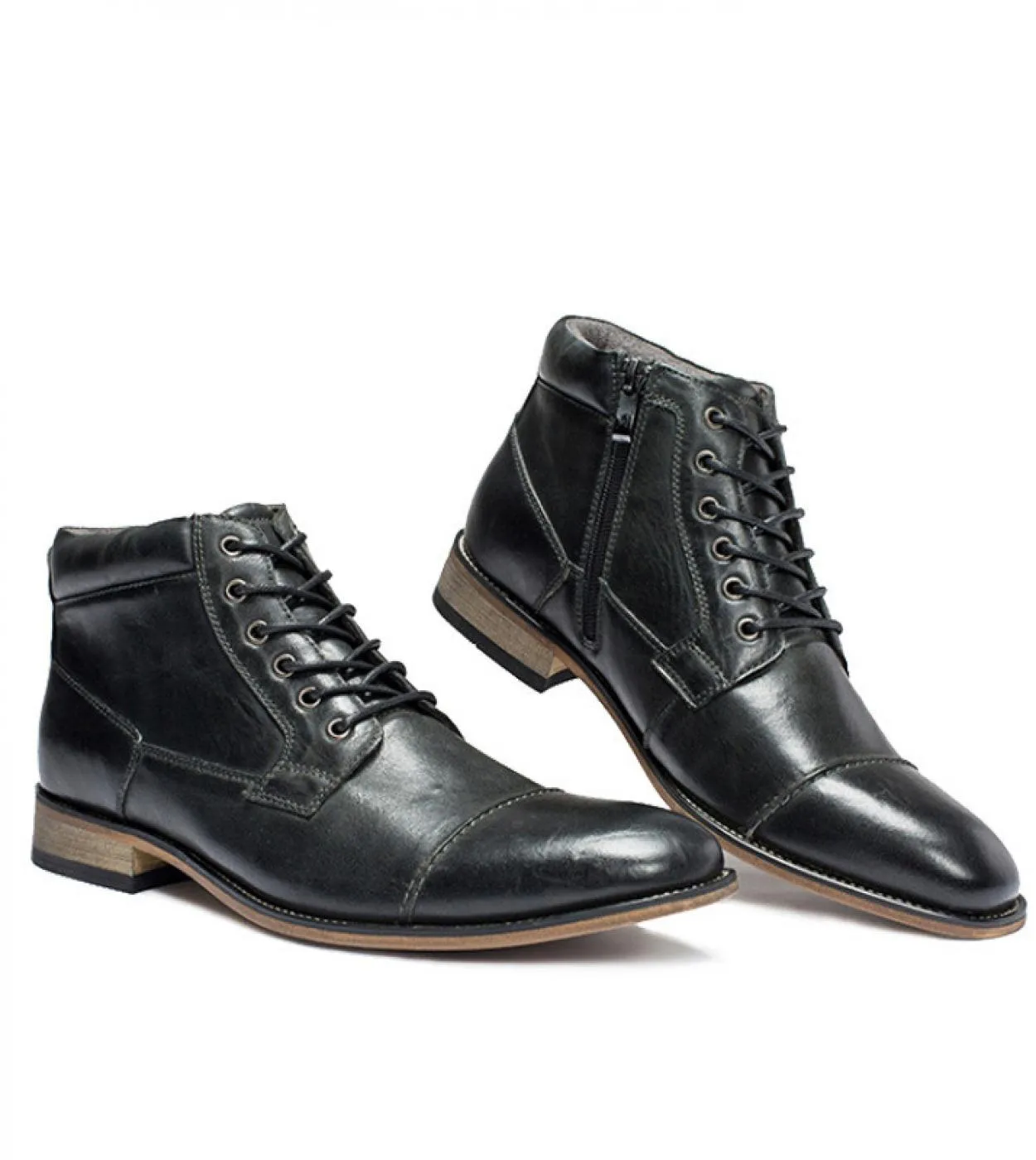 Stivaletti casual in pelle marrone da uomo Stivaletti in pelle marrone da uomo 2023 Inverno Nuovo