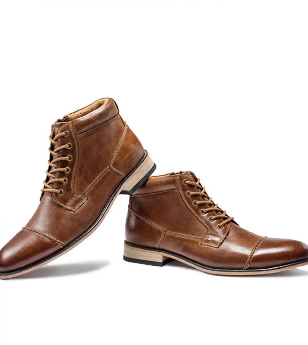 Stivaletti casual in pelle marrone da uomo Stivaletti in pelle marrone da uomo 2023 Inverno Nuovo