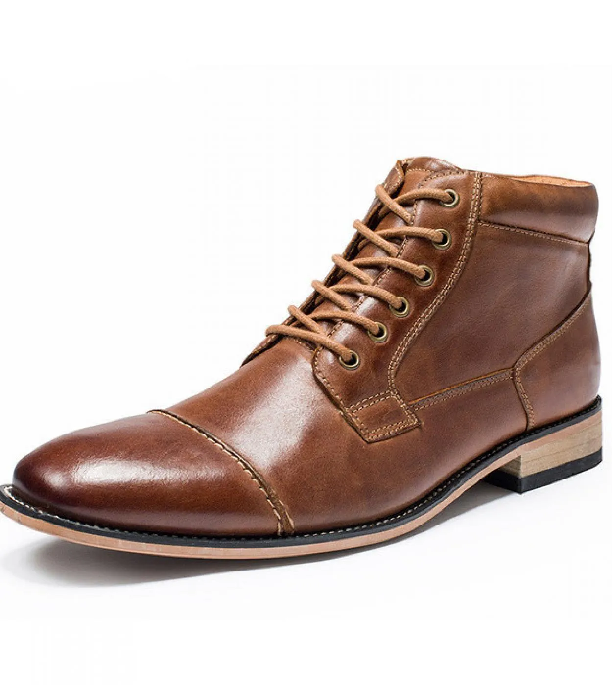 Stivaletti casual in pelle marrone da uomo Stivaletti in pelle marrone da uomo 2023 Inverno Nuovo