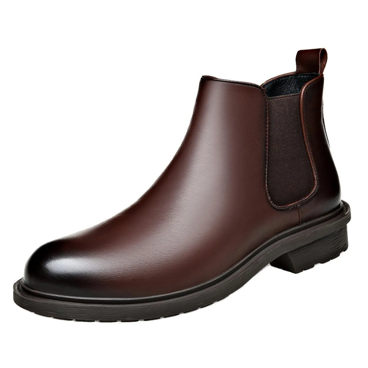 Stivaletti Chelsea da uomo stile business taglio basso in vera pelle One Step Smoke Pipe rialzato in morbida pelle Martin con pe