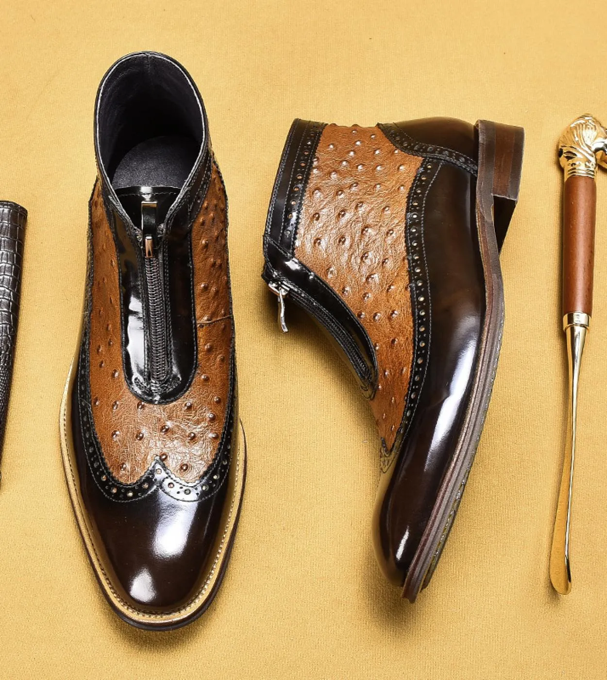 Stivaletti Chelsea per il tempo libero da uomo in vera pelle di lusso 2023 scarpe eleganti da uomo con plateau modello coccodril