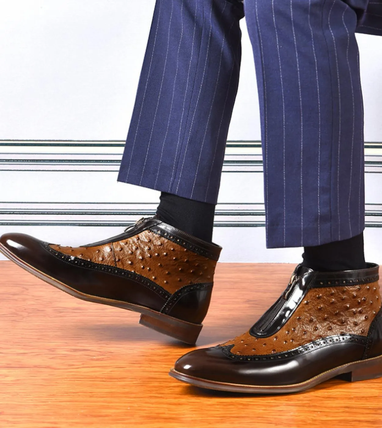 Stivaletti Chelsea per il tempo libero da uomo in vera pelle di lusso 2023 scarpe eleganti da uomo con plateau modello coccodril