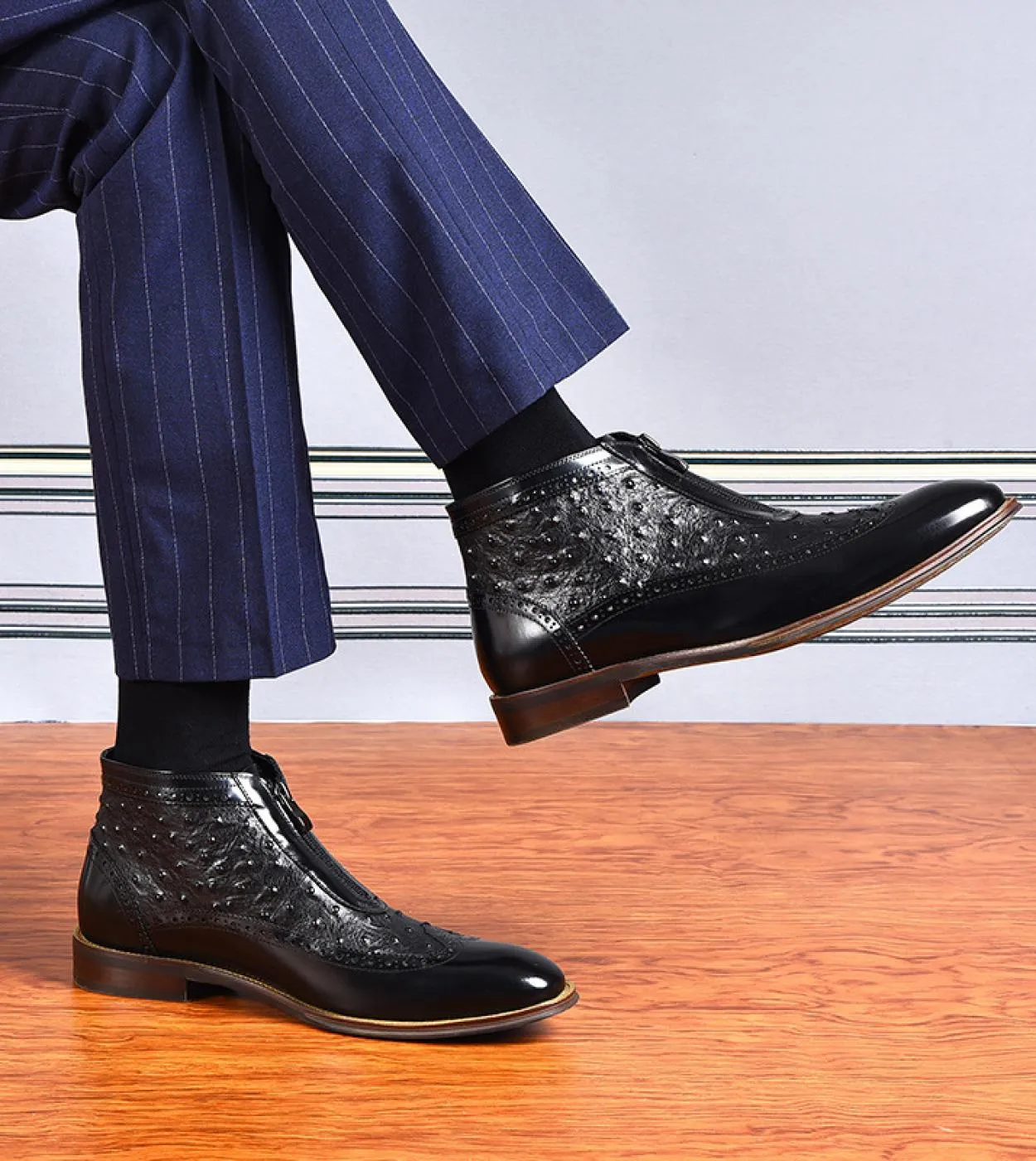 Stivaletti Chelsea per il tempo libero da uomo in vera pelle di lusso 2023 scarpe eleganti da uomo con plateau modello coccodril