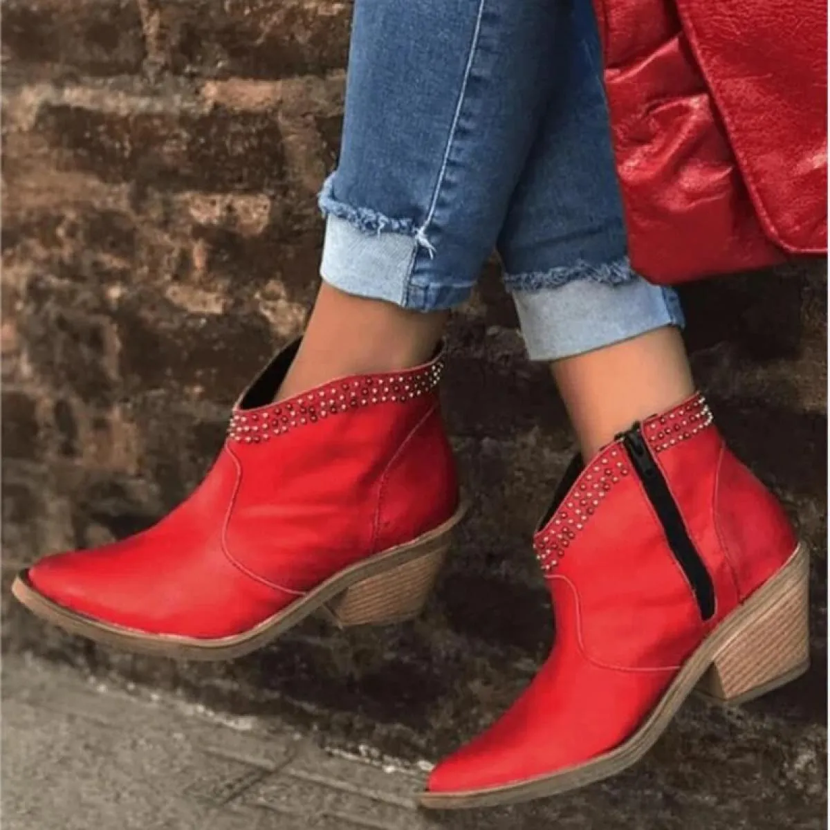 Stivali Chelsea per le donne 2023 New Fashion Cowboy Stivali da donna Tacchi grossi Stivaletti da donna Scarpe a punta da donna