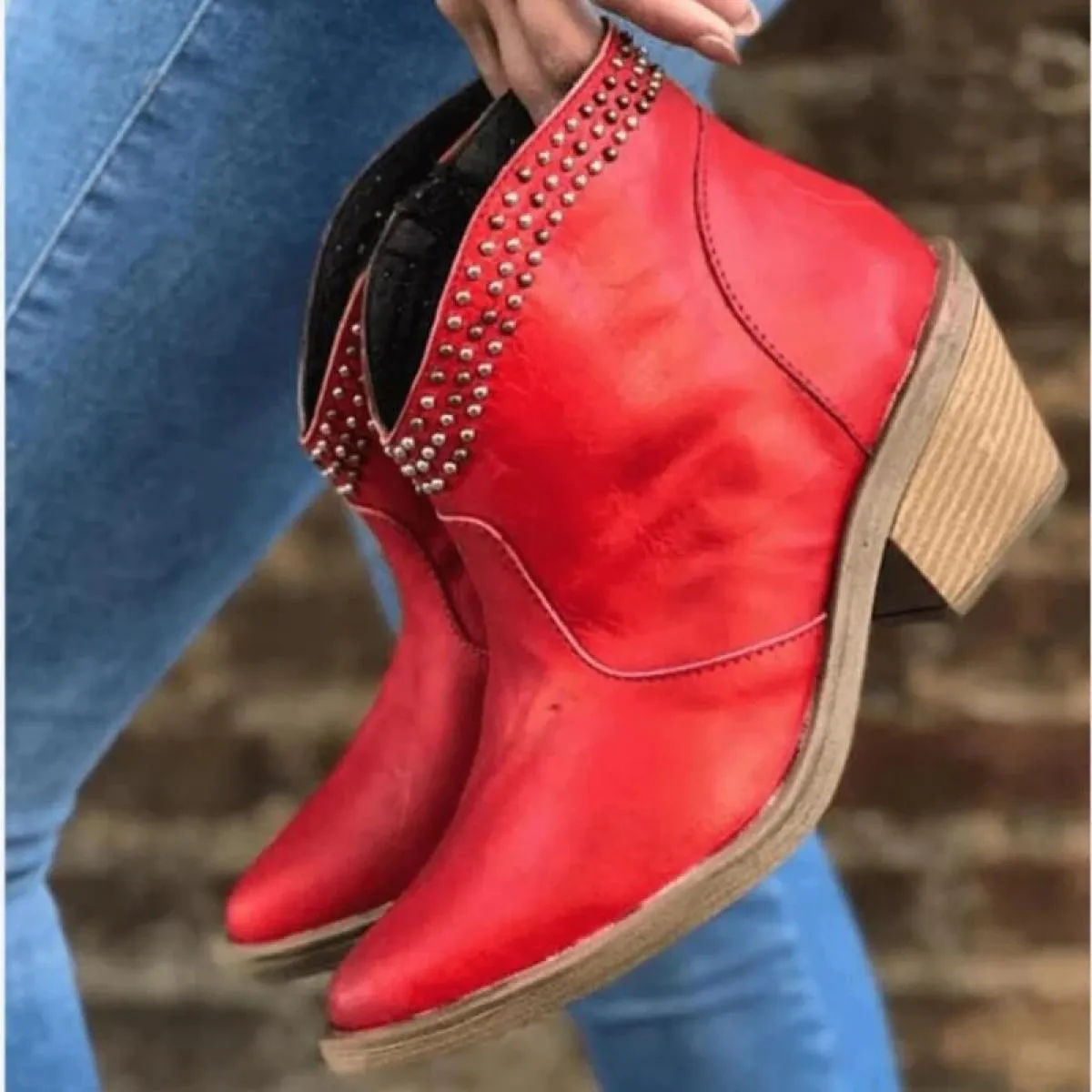 Stivali Chelsea per le donne 2023 New Fashion Cowboy Stivali da donna Tacchi grossi Stivaletti da donna Scarpe a punta da donna