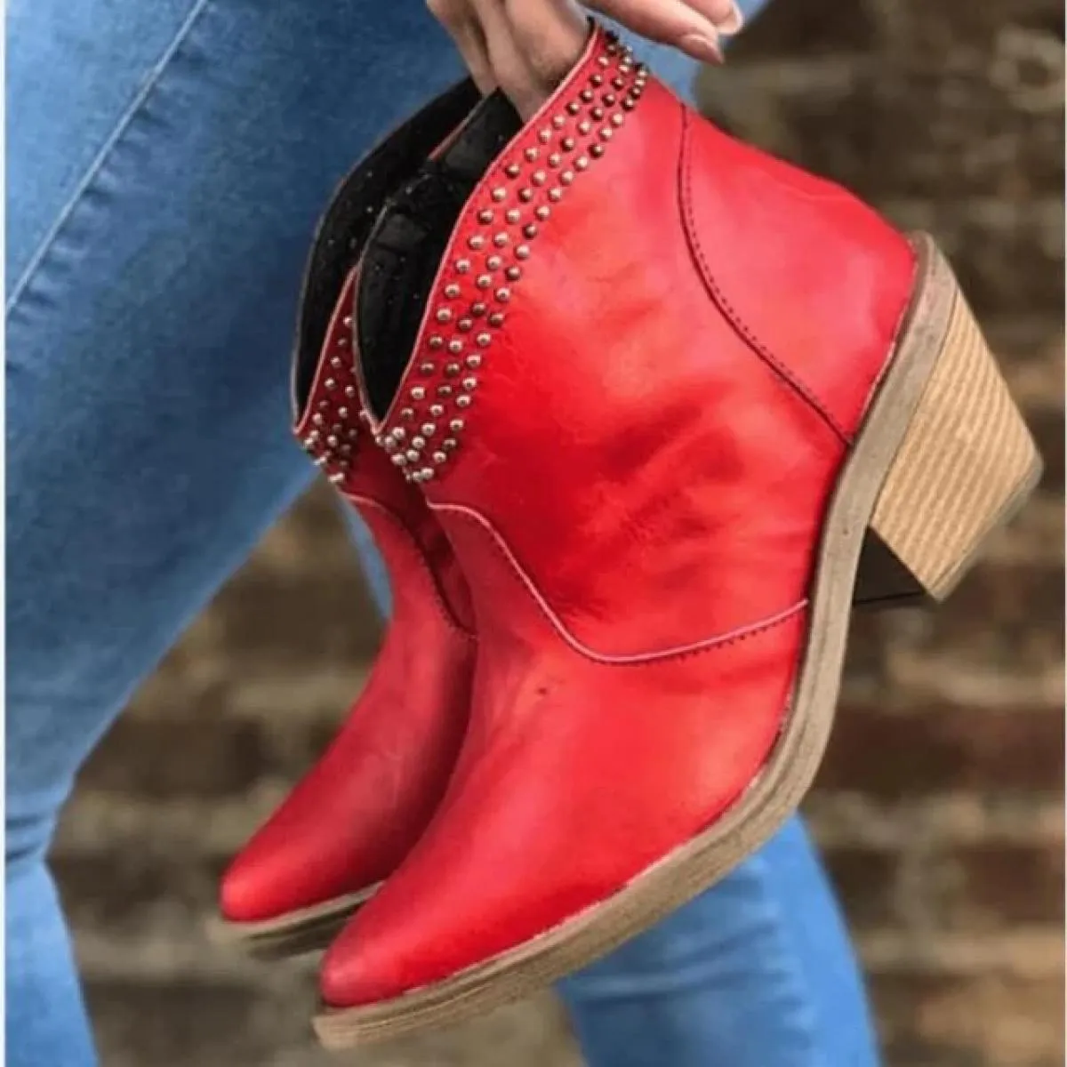 Stivali Chelsea per le donne 2023 New Fashion Cowboy Stivali da donna Tacchi grossi Stivaletti da donna Scarpe a punta da donna