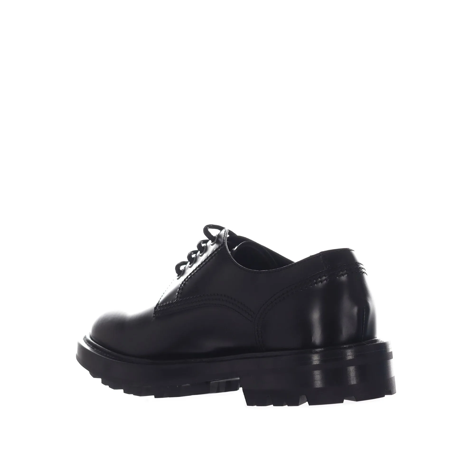 Stringata derby in pelle con suola chunky