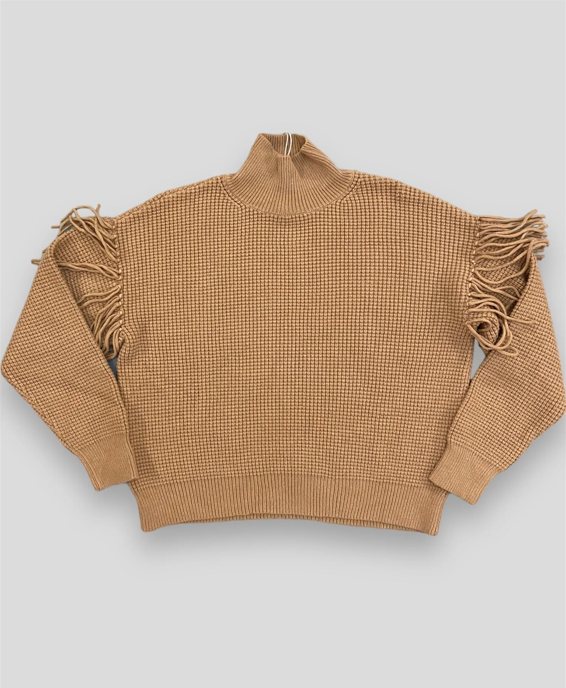 Susy mix maglione frange cammello