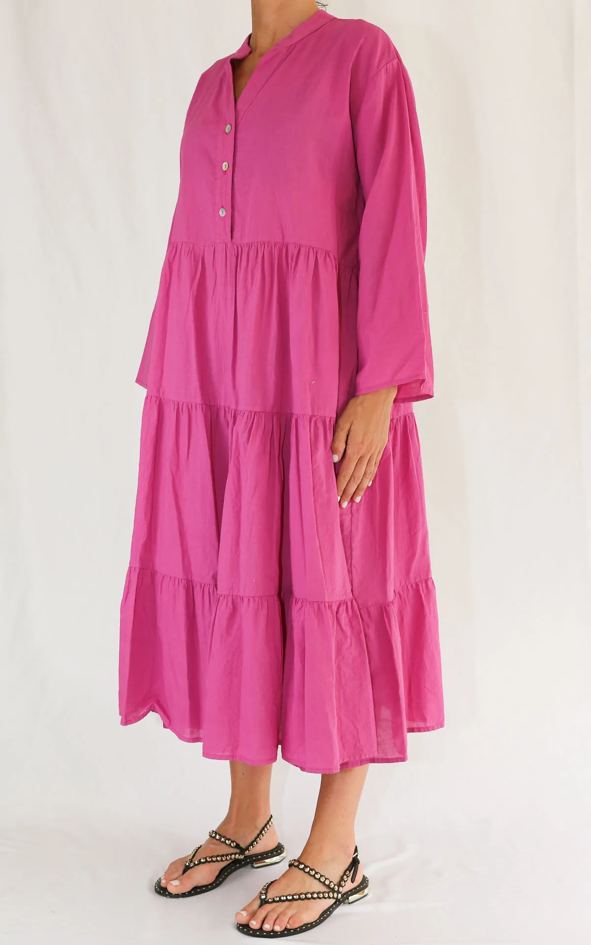 SUSYMIX – Abito camicia balze – FUXIA