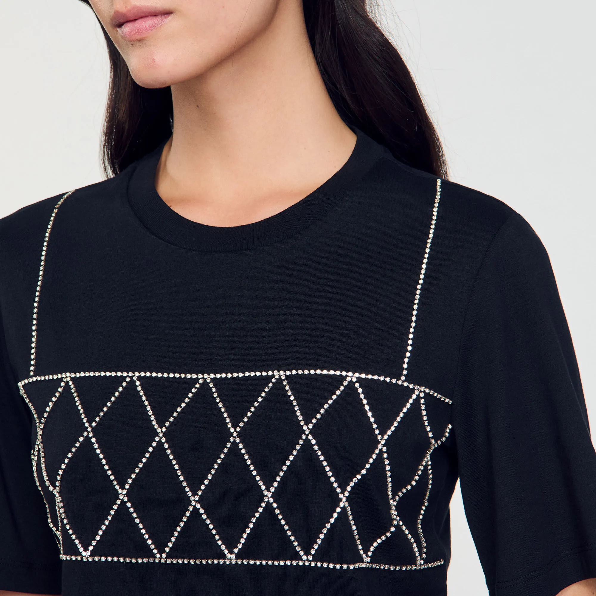 T-shirt corta glitterata