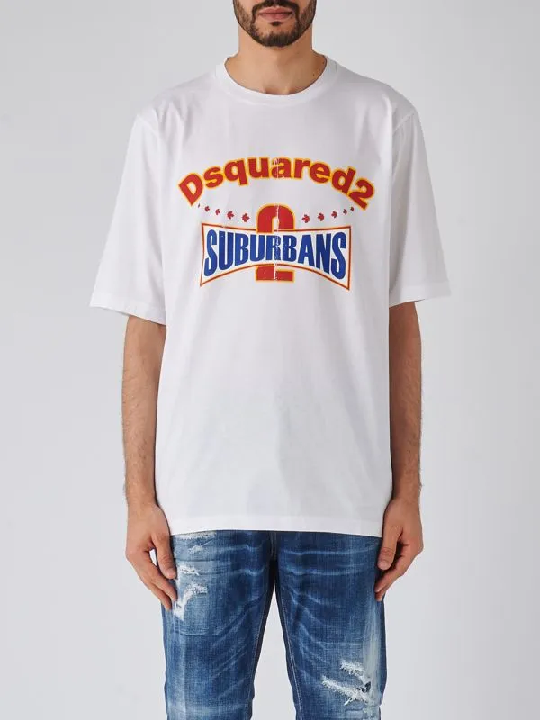 T-shirt uomo Dsquared2 Skater Fit in cotone Bianco