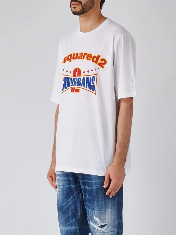 T-shirt uomo Dsquared2 Skater Fit in cotone Bianco