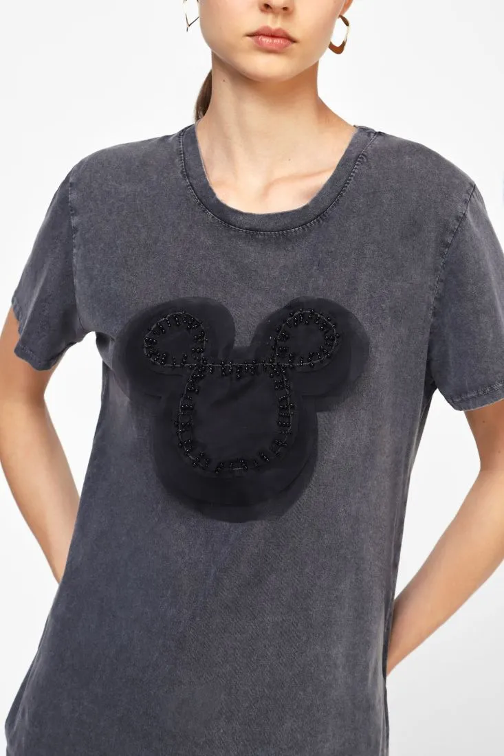  T-shirt with print and embroidery    