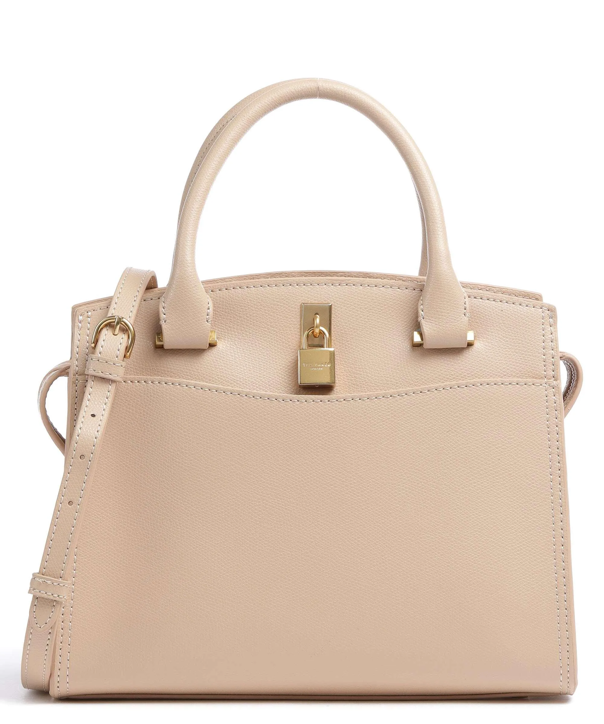  Ted Baker Crinkon Borsa a mano pelle di vacchetta saffiano beige  