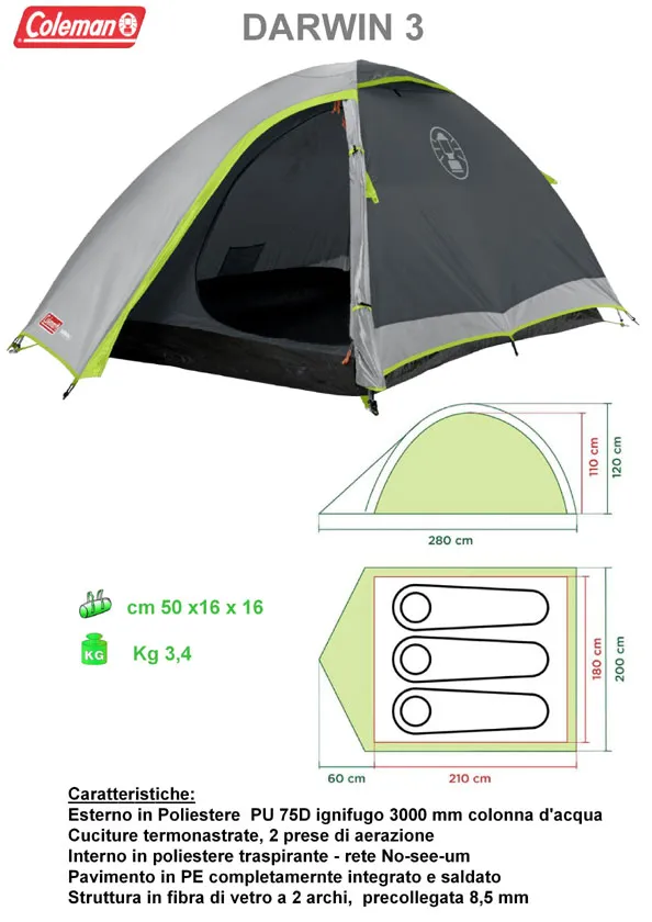 Tenda Igloo COLEMAN DARWIN 3