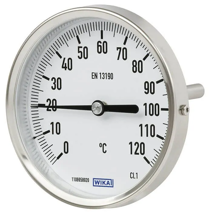 Termometro a quadrante WIKA, 0 → 160 °C, Ø quadrante 80mm, Quadrante