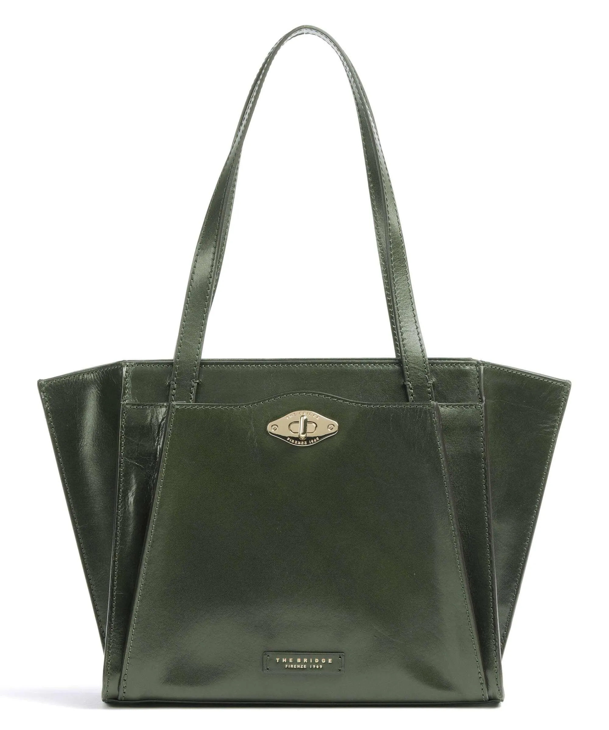  The Bridge Barbara Borsa shopper pelle di vacchetta liscia verde  