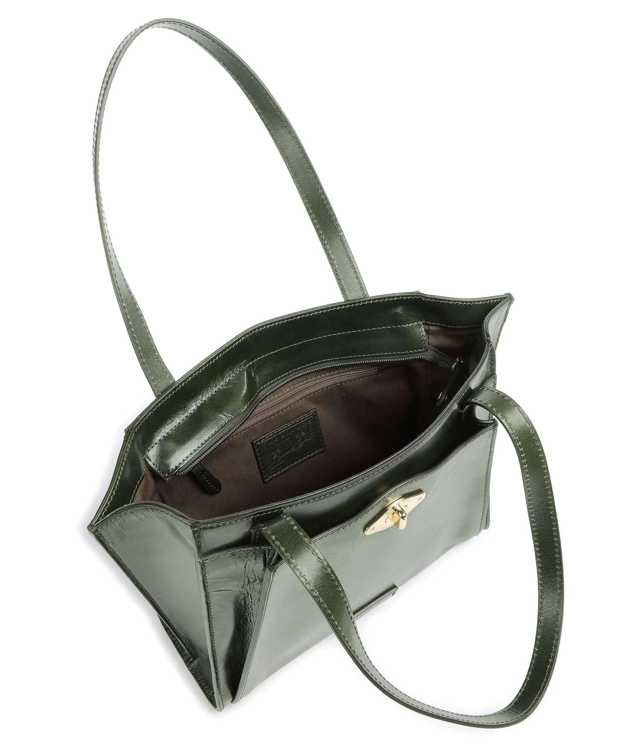  The Bridge Barbara Borsa shopper pelle di vacchetta liscia verde  