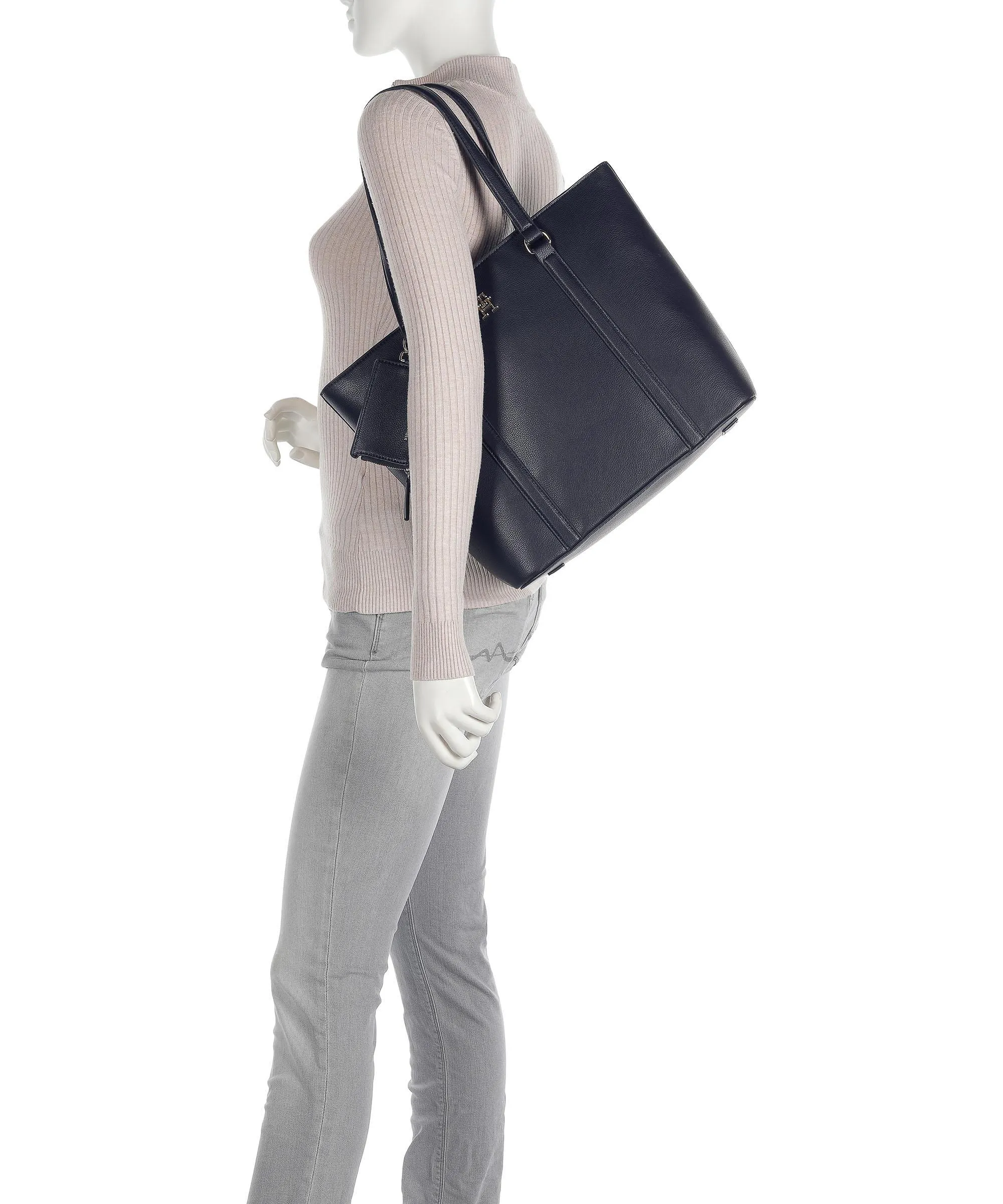  Tommy Hilfiger Life Borsa shopper pelle sintetica navy  