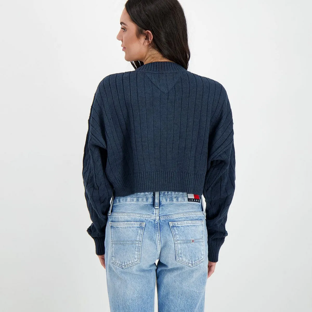      TOMMY JEANS MAGLIONE GIROCOLLO A TRECCE LOGO DONNA  