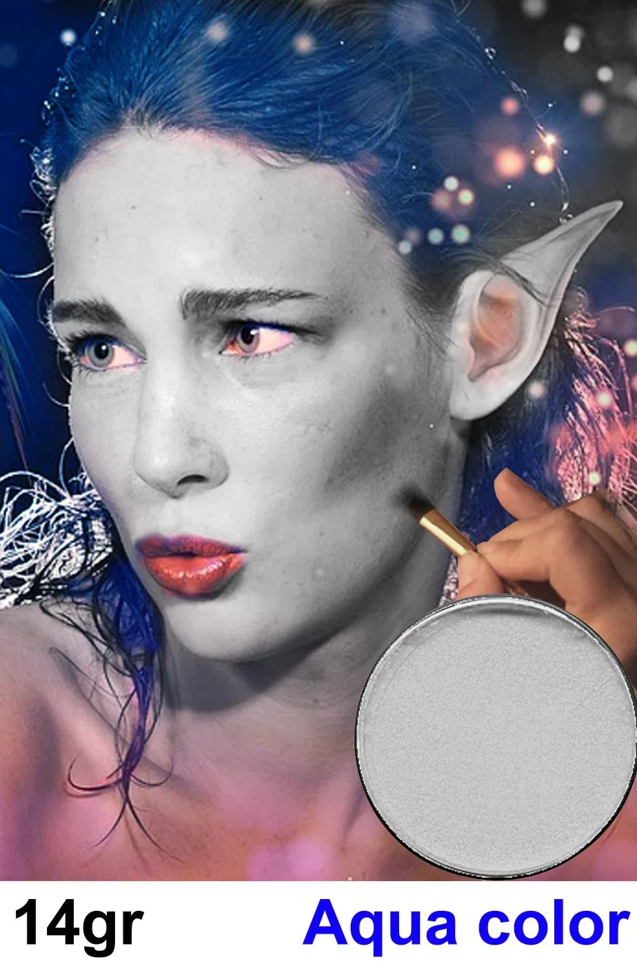 Trucco teatrale in cialda cerone professionale grigio ghiaccio 14gr