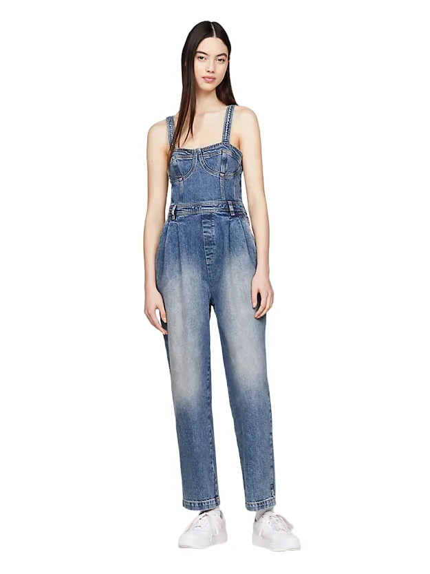 Tuta slim fit in denim