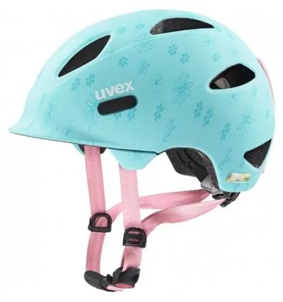 UVEX JUNIOR OYO CC (Flowers Cyan Matt) Casco da bicicletta per bambini
