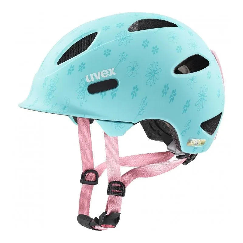UVEX JUNIOR OYO CC (Flowers Cyan Matt) Casco da bicicletta per bambini