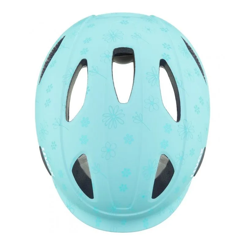 UVEX JUNIOR OYO CC (Flowers Cyan Matt) Casco da bicicletta per bambini
