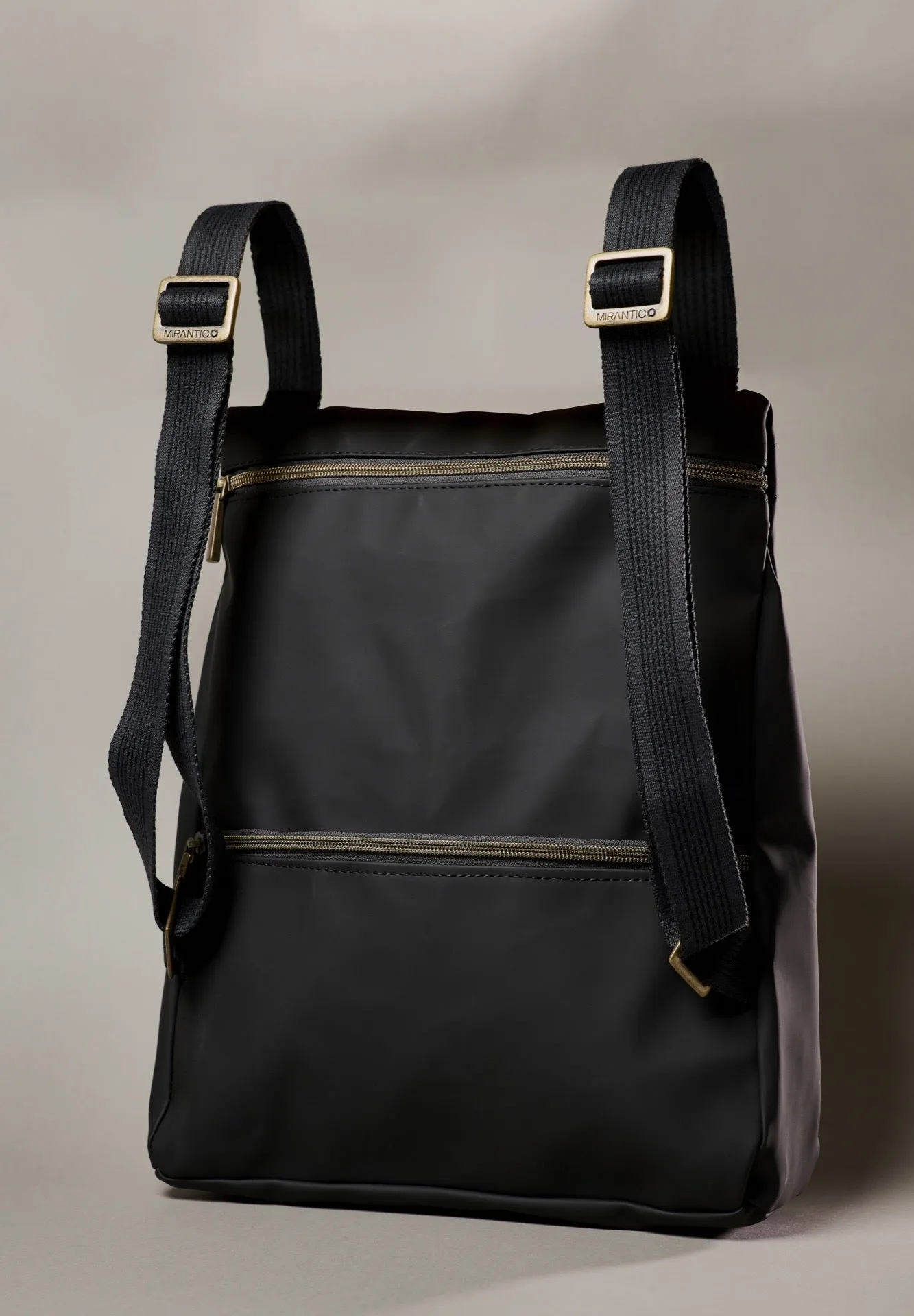 V2 x Mirantico - Zaino Memo Bag Nero con Tasca in tessuto Paisley Nero