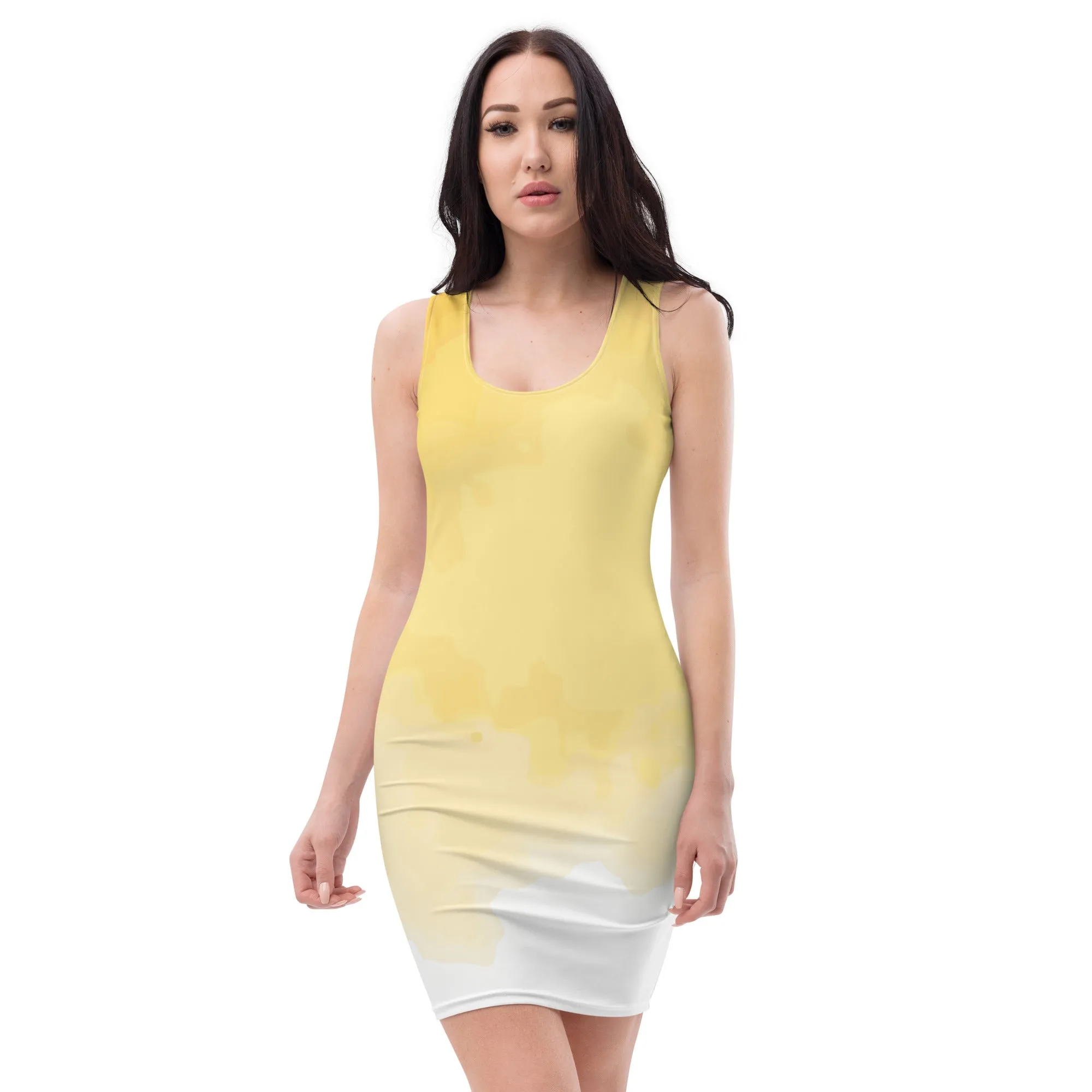 Vestito da donna aderente giallo sfumato