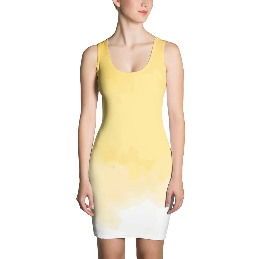 Vestito da donna aderente giallo sfumato