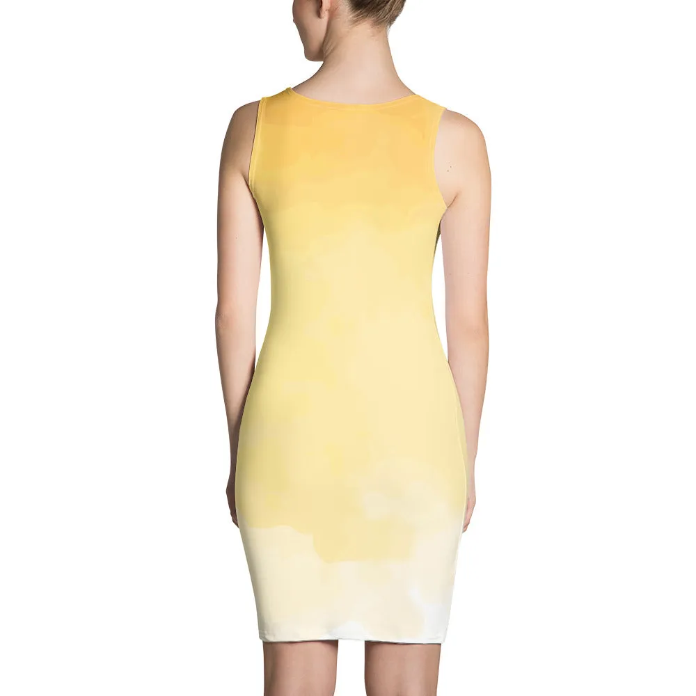 Vestito da donna aderente giallo sfumato