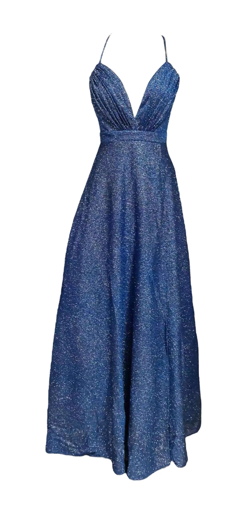Vestito donna glitter 568063 azzurro