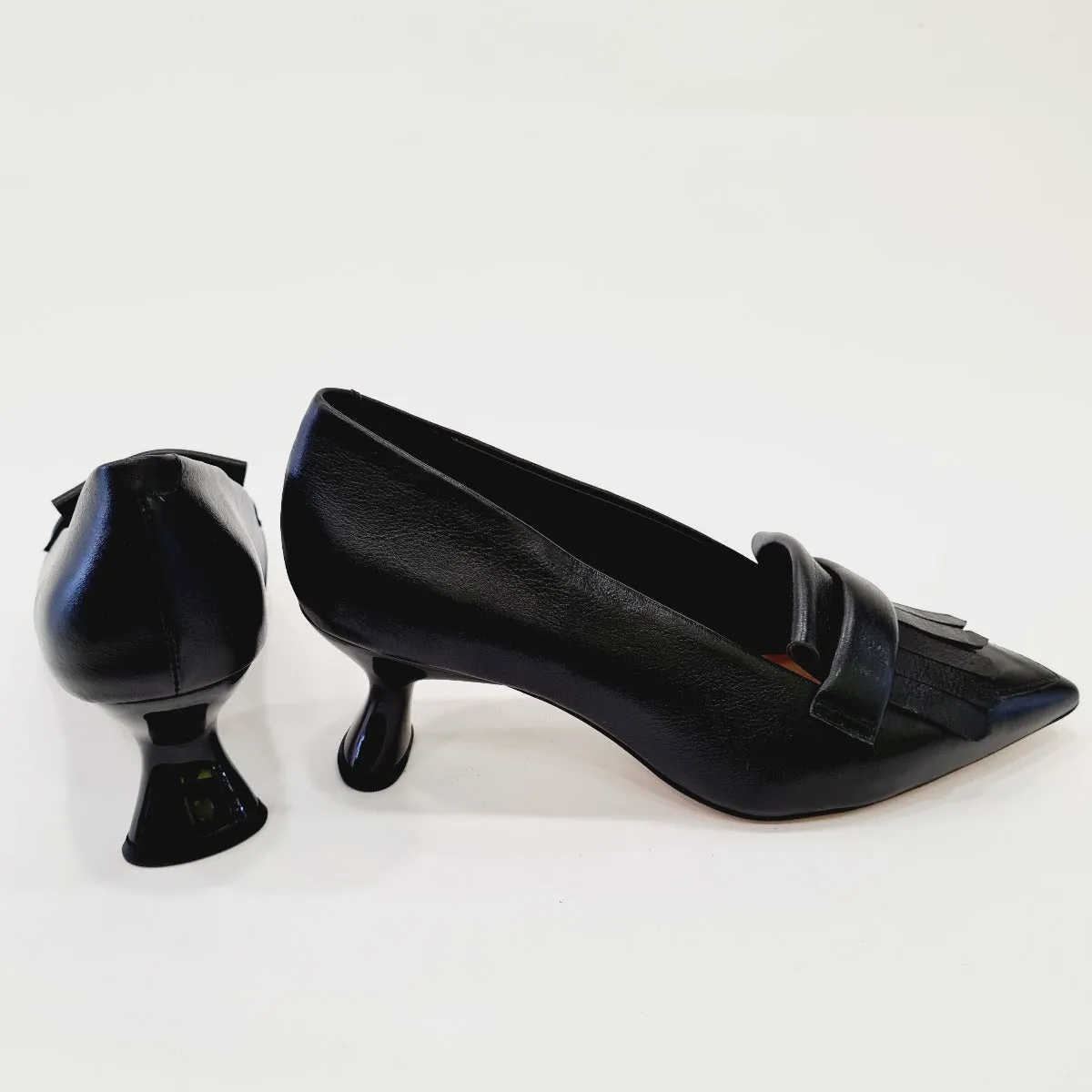 Vicenza Mocassino tacco alto 6 cm pelle Black rif. 81