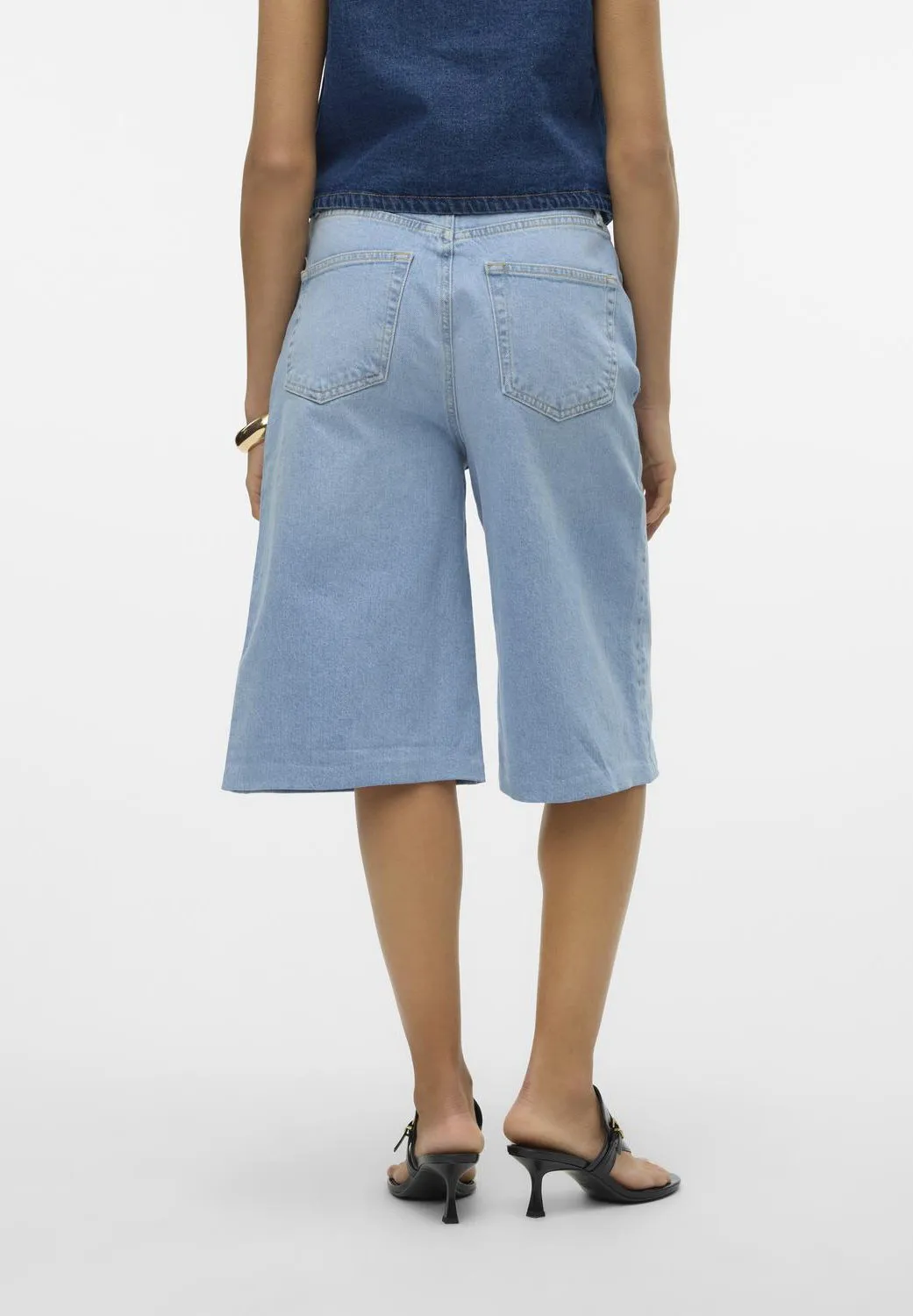 VMROWENA LONG WIDE - Shorts di jeans