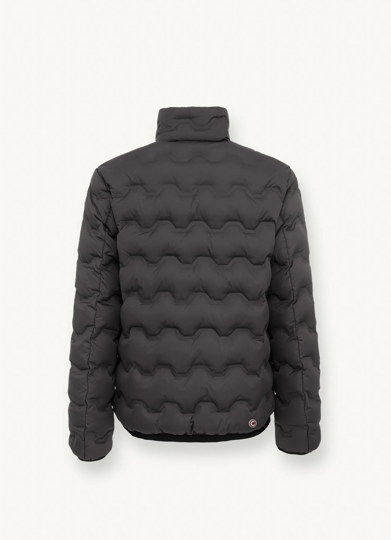 Wavey quilted down jacket with grosgrain band