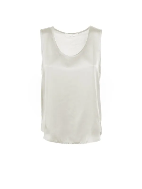 White crew neck top