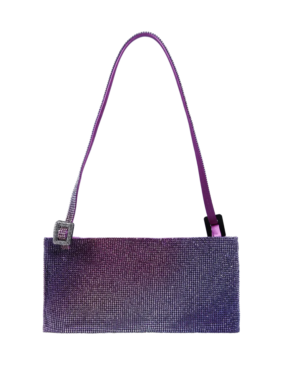 WOMAN BENEDETTA BRUZZICHES PURPLE RHINESTONE MESH YOUR BEST FRIEND LA GRANDE BAG