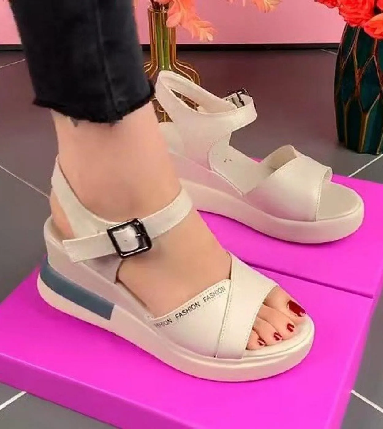 Women Sandals Platform Shoes Flat Wedges Open Toe Summer High Heels Female Fish Mouth Fashion Casual Woman Beach Sandals