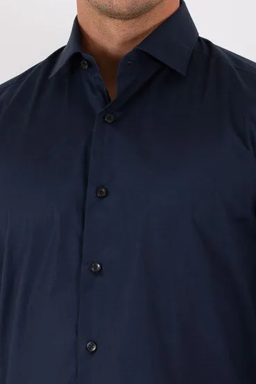 Xacus Camicia Classica Stretch Blu Uomo