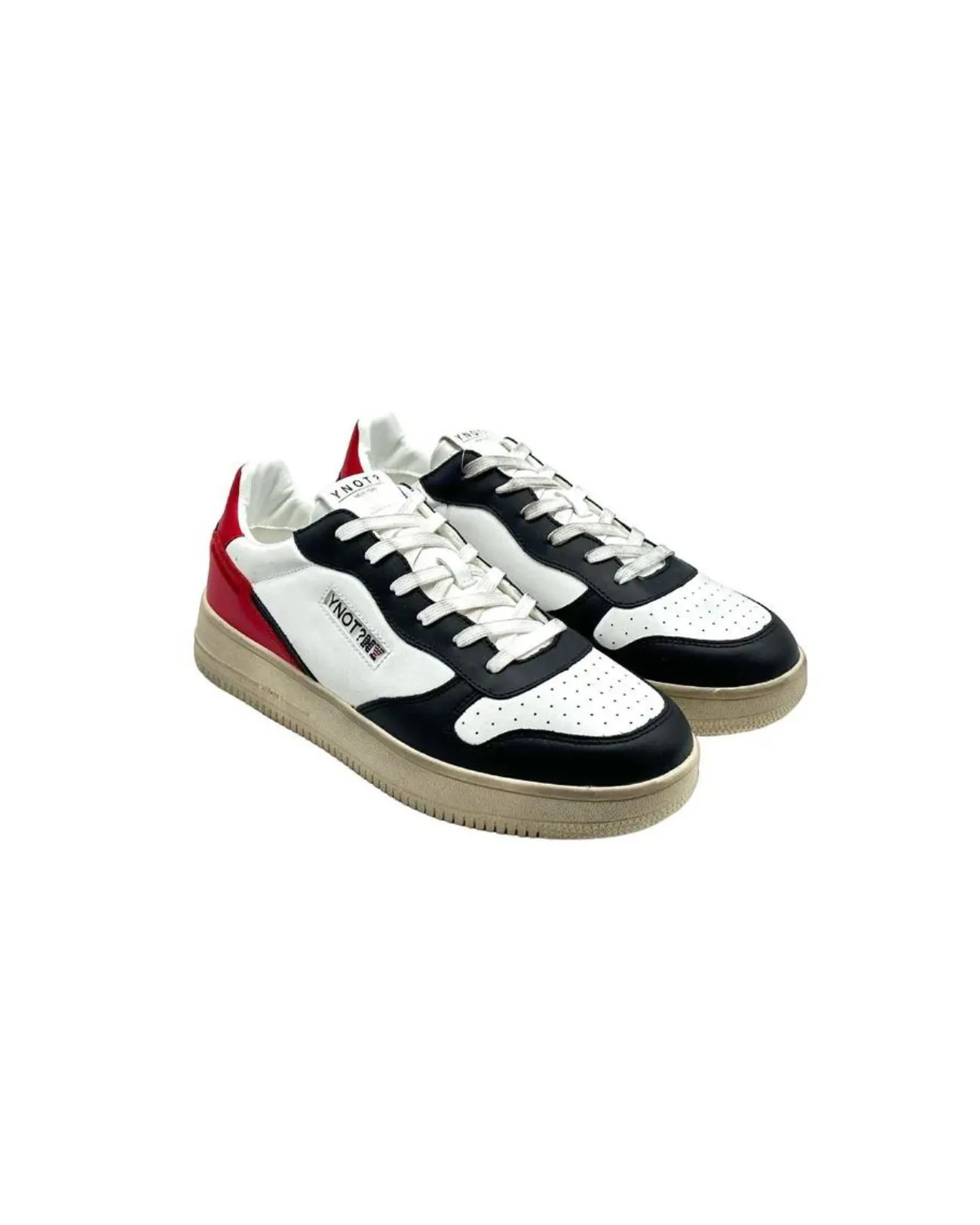 Ynot - Sneakers uomo in pelle con logo laterale Bianco/rosso/nero New York | Studioarch.com