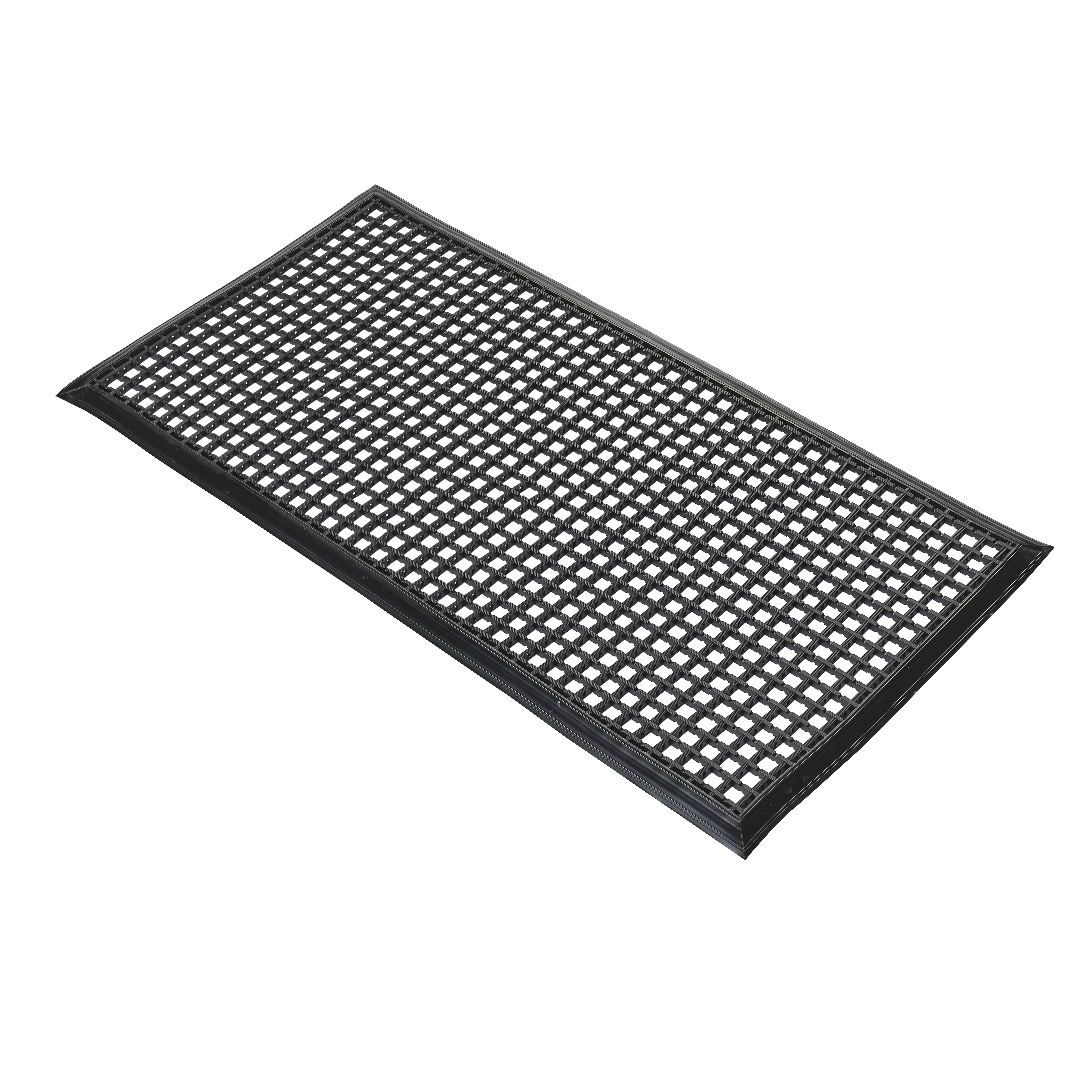 Zerbino Sportello, Ingegneria, Ingresso, Industriale Nero PVC Interno, Esterno Coste incrociate, 1m Entramat